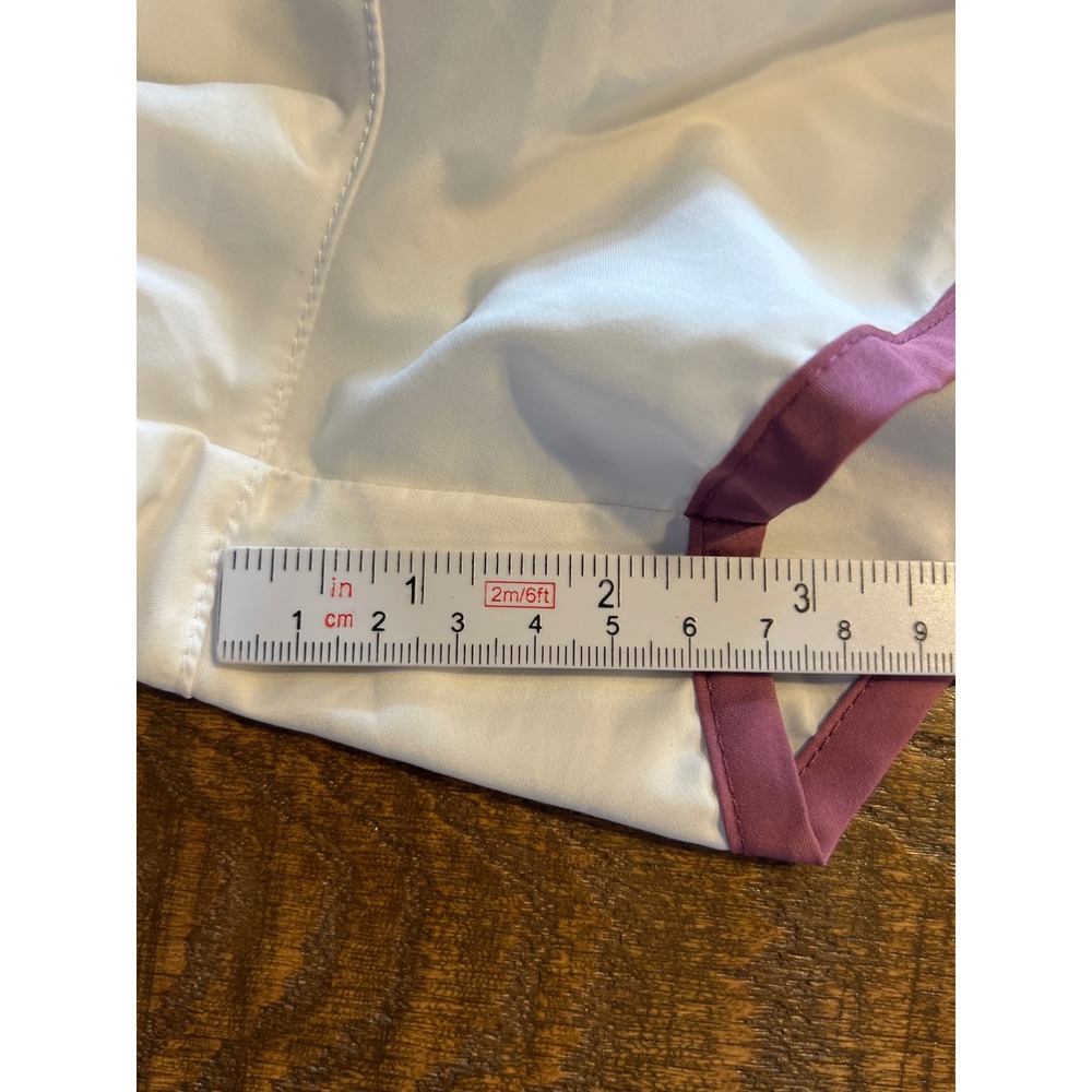 Nike Dri-FIT Running Shorts White Purple Mesh Panel Logo Athletic Womens XS Gym‎ - Picture 4 of 9